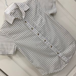 Arizona Boy’s Button Up Shirt Sz S (8) White/ Gray